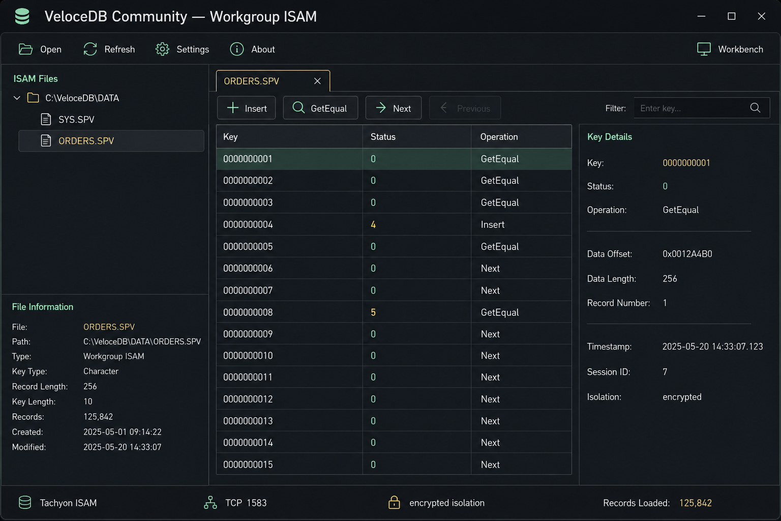 Workgroup ISAM